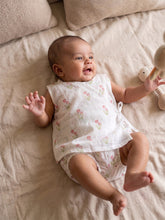 Load image into Gallery viewer, Block Printed Muslin Jablas for Newborns | Pink Floral and Heart