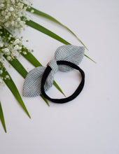 Load image into Gallery viewer, An image of Embroidered Headbands | Cotton | Indigo Stripe | Infant and Girls on a white surface