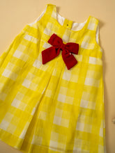 Load image into Gallery viewer, Yellow Check Rakhi Gift Hamper for Sister - Vintage Dress & Handmade Doll