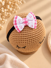 Load image into Gallery viewer, Newborn Mini Bow | Hair Clips | Headband | Pink Check