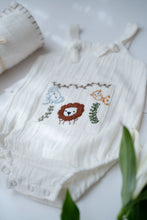 Load image into Gallery viewer, Jungle Pals Playsuit | Cotton Muslin Baby Romper | White