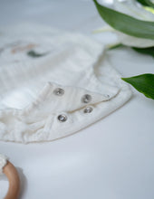 Load image into Gallery viewer, Baby Boy Gift Hamper with Cotton Romper and Swaddle | Little Meadows | White