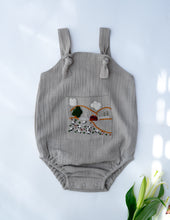 Load image into Gallery viewer, Baa Baa Black Sheep Romper for Boys | Grey| Muslin
