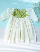 Load image into Gallery viewer, Chanderi Silk Dress for Girls | Shades of Pastel Green | Stylish and Comfortable