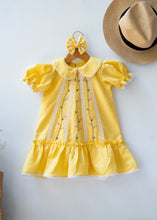 Load image into Gallery viewer, Lace Dress for Girls | Cotton | Yellow