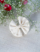Load image into Gallery viewer, Chanderi Silk Hair Bows for Girls | Off-White