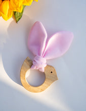 Load image into Gallery viewer, Bunny Ear Wooden Baby Teether| Pink