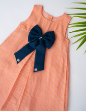 Load image into Gallery viewer, Vintage Bow Dress For Girls | Handwoven Cotton