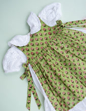 Load image into Gallery viewer, Classic White Hakoba Lace Dress with Handblocked Apron