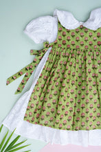 Load image into Gallery viewer, Classic White Hakoba Lace Dress with Handblocked Apron