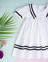 Load image into Gallery viewer, Sailor Dress for Girls | Cotton | White