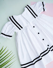 Load image into Gallery viewer, Sailor Dress for Girls | Cotton | White