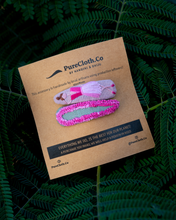 Load image into Gallery viewer, Blossom Knot Embroidery tic-Tac Clips – Peach & Green