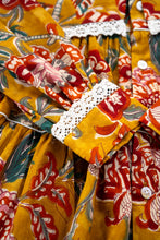 Load image into Gallery viewer, Golden Blossom Tiered Cotton Dress for Girls