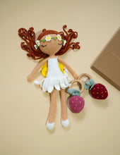Load image into Gallery viewer, Hand-Crocheted Strawberry Rattle Teether | Maroon