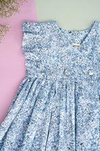 Load image into Gallery viewer, Blue Petal Wrap Dress for Infants & Toddlers| Baby Frock