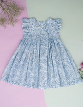 Load image into Gallery viewer, Blue Petal Wrap Dress for Infants & Toddlers| Baby Frock