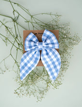 Load image into Gallery viewer, Blue Classic Check Big Bow | Hair Clip