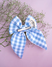 Load image into Gallery viewer, Blue Classic Check Big Bow | Hair Clip