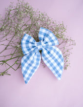 Load image into Gallery viewer, Blue Classic Check Big Bow | Hair Clip