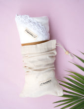 Load image into Gallery viewer, Lace-Trimmed Organic Cotton Swaddle Blanket | White