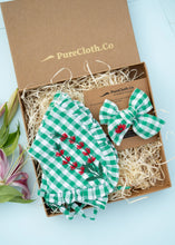 Load image into Gallery viewer, Detachable Collar and Hair Bow set - Green Check