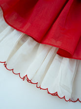 Load image into Gallery viewer, Lotus Bloom Festive Dress | Red Chanderi Silk