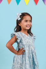 Load image into Gallery viewer, Blue Petal Wrap Dress for Infants & Toddlers| Baby Frock