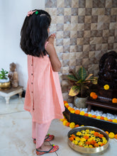 Load image into Gallery viewer, Vintage Frock | Handwoven Cotton | Pink and Orange Stripe