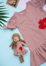 Load image into Gallery viewer, Scarlet Blossoms Cotton Frock | Girls | Handpainted