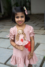 Load image into Gallery viewer, Scarlet Blossoms Cotton Frock | Girls | Handpainted