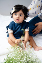 Load image into Gallery viewer, Baby Girl Romper and Detachable Vest | Cotton Jamdani | Polka Dot