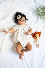 Load image into Gallery viewer, Baby Girl Romper and Detachable Vest | Cotton Jamdani | Polka Dot