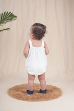Load image into Gallery viewer, Jungle Pals Playsuit | Cotton Muslin Baby Romper | White
