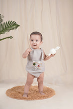 Load image into Gallery viewer, Baa Baa Black Sheep Romper for Boys | Grey| Muslin