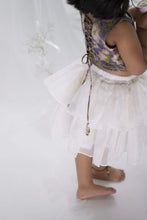 Load image into Gallery viewer, Kota Silk Tiered Skirt Set for Girls | Soft Chanderi Top | Floral Hues