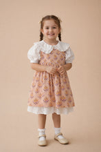 Load image into Gallery viewer, Classic White Hakoba Lace Dress with Handblocked Apron