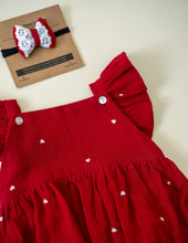 Load image into Gallery viewer, Organic Baby Romper for Girls - Red Heart