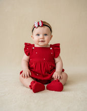 Load image into Gallery viewer, Organic Baby Romper for Girls - Red Heart