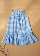 Load image into Gallery viewer, Sky Breeze Blue Check Summer Dress