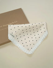 Load image into Gallery viewer, Organic Muslin Baby Swaddle/Blanket With Lace | Soft Off-White Polka Dot Wrap
