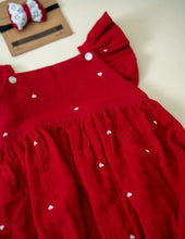 Load image into Gallery viewer, Organic Baby Romper for Girls - Red Heart