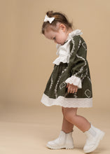 Load image into Gallery viewer, Green Victorian Dress| Winter Partywear | Cotton