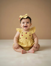 Load image into Gallery viewer, Organic Cotton Baby Romper for Girls - Baby Yellow