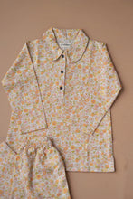 Load image into Gallery viewer, Beautiful cotton pajamas set kept upon a peach background.