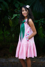 Load image into Gallery viewer, Organic Bow Tie Ruffle Dress - Pink