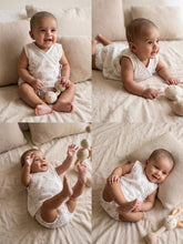 Load image into Gallery viewer, Block Printed Muslin Jablas for Newborns | Pink Floral and Heart
