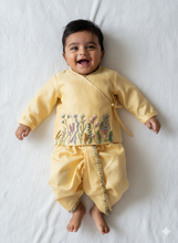 Load image into Gallery viewer, Jamna Set for Newborn Boys | Chanderi Silk | Yellow

