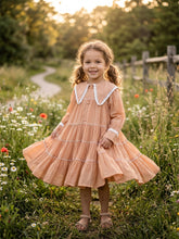 Load image into Gallery viewer, Tiered Collar Swing Dress for Infants/Girls - Peach
