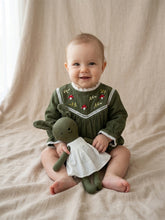 Load image into Gallery viewer, Baby Girl Lace Romper | Cotton | Olive Green
